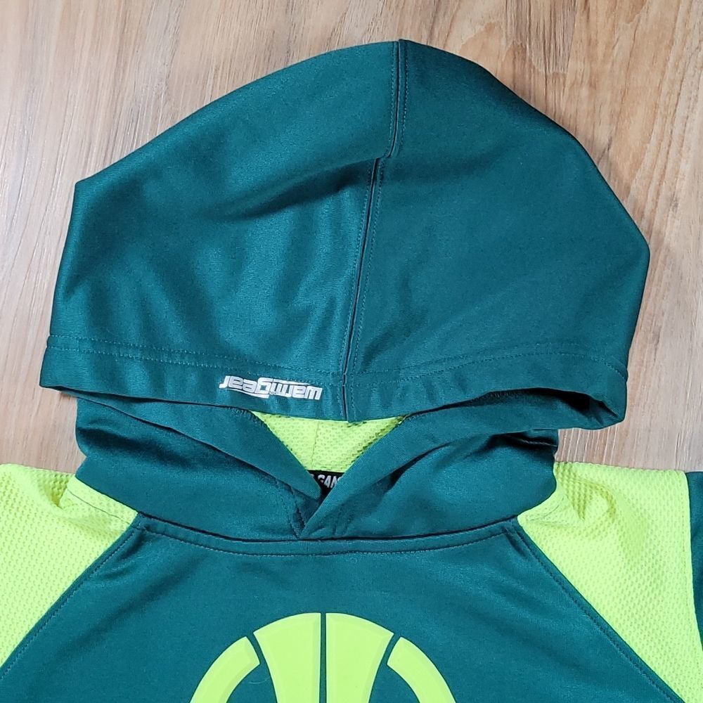 🧡Brothers Green & Neon Hoodie Sweatshirt Size 10 - Picture 3 of 10